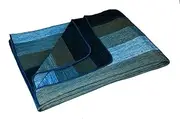 Alpaca Land, Handmade Ecuadorean Alpaca Wool Small Blankets/Throws (Light Blue Stripe)