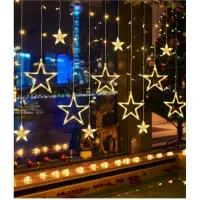 在飛比找蝦皮商城精選優惠-LED星星燈 聖誕星星燈 聖誕節裝飾 聖誕節佈置 窗簾燈 婚