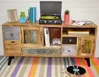 Country Timber Entertainment Unit TV Stand Sideboard Cabinet Scandinavian Retro