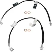 TRQ Front Brake Hose Set Compatible with 2007-2010 Chevrolet Silverado 2500 HD Silverado 3500 HD 2007-2013 Suburban 2500 GMC Sierra 2500 HD 2008-2010 Sierra 3500 HD Yukon XL 2500 2008-2009 Hummer H2
