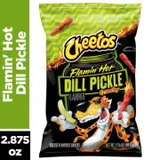 New Limited Edition SMALL Cheetos Flamin Hot Dill Pickle Cheese Crunchy 2.8oz