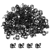 100 Pcs Fuel Line Clamps Spring Band Hose Clamps 9mm , Black