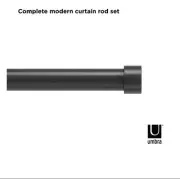 Gold Umbra Cappa 3/4-Inch Curtain Rod, 36”-72” Brackets & Hardware 2 Pack
