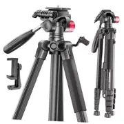 74"-Camera-Tripod, Porfessional Aluminum Heavy Duty Vlog/Video 74 inch Black