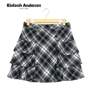 【Kinloch Anderson】蛋糕短裙 甜美雙排釦厚鬆緊蛋糕裙 裙子 KA108400488 金安德森女裝(黑色)