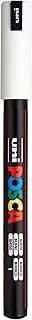 Posca PC1M 1.0mm Ultra Fine Bullet Tip Marker, White