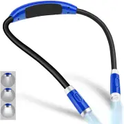 Rechargeable LED Neck Reading Light, Flexible Silicone Arms, 3 Brightness Levels