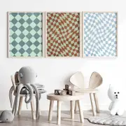 [Namly Design] Poster - Wavy and Checkered Set of 3