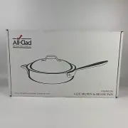 All Clad Stainless 4 qt Brown & Braise Pan w/ Lid #54048 NEW IN BOX