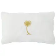 HABANA White and Gold Palm Tree Cushion Cover 30 cm by 50 cm