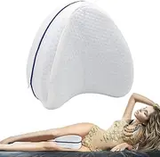 ROXANEPIG Leg Pillow, Knee Pillow for Side Sleepers, Soft Memory Foam Pillow for Relieving Back Pain, Ergonomic Spine Alignment Pillow, Pregnancy Pillow with Removable and Washable Cover (White)