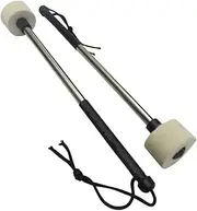 SWOOMEY Snare Drum Mallet Drumsticks with Wool Felt Head and Stainless Steel Handle Comfortable Grip for Percussion Instruments for Musicians and Music Education
