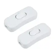 Inline Cord Switch AC 250V 2A 500W DPST Rocker Switch Light Switch White 2pcs