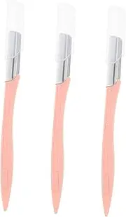 TOVINANNA Long-lasting Easy to Hold Eyebrow Razor Set 3pcs Stainless Steel Pp Handle for Daily Use Travel