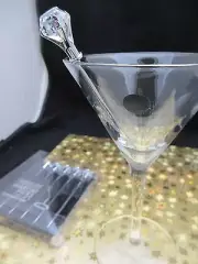 6x Diamond shaped gem Cocktail PICKS for MARTINI GLASS glasses olive bling tops