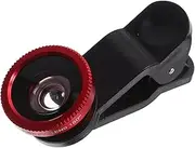 SEWACC 2 Sets 3 1 Phone Lens Kit Fish Eye Wide Angle Macro Lenses with Clip for Smartphones Red Lens Black Clip for Capturing Detailed Images and Stunning Perspectives