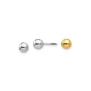 Finest Gold 5 mm 14K Two-Tone Madi K Reversible Ball Earrings, Pair
