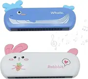 KASESSS 2 Pieces Harmonica Kids, Harmonicas Mini, Harmonica C 16 Holes 16 Tunes, Mouth Organ Thanksgiving Xmas Gift, Kids Harmonica for Educational Musical Instruments Beginners and Performers