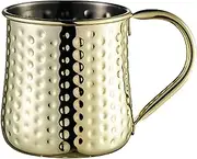 FytStycale Mule Mug, 500ml Water Cup, Stainless Steel Housewarming Gifts, Tea Cup, Hammered Mug, Cocktail Mug for Coffee with, Gold