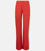 [Vince] Vince Cotton and linen-blend wide-leg pants AU 14 red