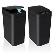 2Pack Bathroom Small Trash Can with Lid 2.2 Gallon Touchless Automatic Garbag...