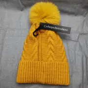 Catherine MaLandrino - Beanie - Pom Pom - Butterscotch - Women's - OSFM