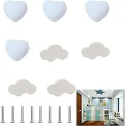 Pack of 8 Drawer Knobs Clouds Cabinet Knobs Cartoon Shape Drawer Handle Dresser Knobs Cabinet Knobs Children 14 Drawer Knobs Drawer (Cloud Type, Peach Heart)