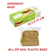 Bulk Buy Zip Seal Sandwich Bags Reusable Snack Lunch Pouches BPA Free Zip Lock