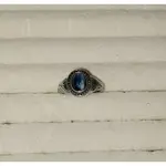天然藍彼得石鑲嵌戒指
