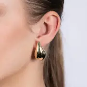 9ct Yellow Gold Silver filled Polished Tear Drop Stud Earrings
