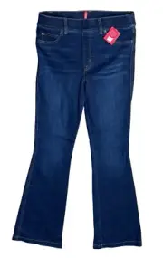 New Spanx Flare Jeans Medium M Midnight Pull-On Elastic Long Inseam 33"