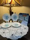 The Pioneer Women by Corelle 4-Piece Appetizer Plate Set - 6.75” Evie Blue, New
