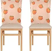 Chair Back Covers for Home, Restaurant, Banquet Chair Covers for Dining Chairs Set of 6 Anti-Dust Dining Room Chair Seat Cover Sweet Home Pink