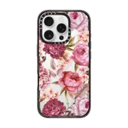 iPhone 16 Pro Impact Case Blush Pink Rose Watercolor Chic Illustration Floral Pattern