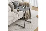 Dreamo Foldable Table Adjustable Tray Laptop Desk with Removable Cup Holder-Silver grey