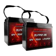 Banshee 12V 35Ah LiFePO4 Lithium Battery, 2000+ Deep Cycles, Smart BMS 2Pack