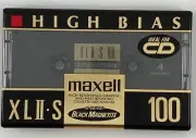 Maxell Audio Cassette Tape XLlI S 100 Minutes High Bias Black Magnetite Japan
