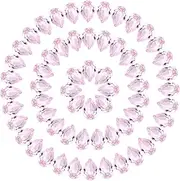 uxcell 60 Pcs 3D Teardrop Rhinestones Diamond Nail Charm Crystal Pointback K9 Glass Rhinestones Crystal Gems for Jewelry Making, Craft, 8x12mm, Pink