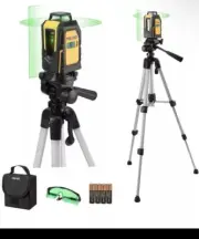 PREXISO 360° Laser Level 100Ft Self Leveling Cross Line Laser Level w/Tripod Bag