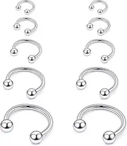 [Rmsnxnnz] 20G 18G 16G 14G 12G ASTM F136 Titanium Horseshoe Septum Nose Ring Piercing Jewelry Circular Barbell Helix Snug Tragus Rook Daith Cartilage Earring Lip Ring Hoop Piercing Jewelry for Women Men