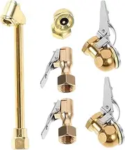 PLAFOPE Compressor Accessory Kit 6pcs Inflator Hose Adapter Quick Release Chuck Pressure Gauge Brass Air Compressor Parts Fit