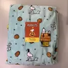 Peanuts Snoopy Pumpkin Plush Throw Blanket 50" x 70" Halloween Teal Ghost Fall
