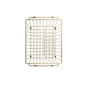 MEIR Stainless Steel Dish Drain Basket - Kitchen Sink Accessory - 440mm - Brushed Bronze Gold