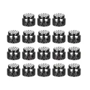 18pcs Round Cord Lock Spring Stopper Fastener Slider Toggles End Black