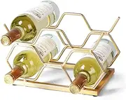 LESUNTINGKY Stylish Countertop Wine Rack for 5 Bottles - Elegant Metal Wine Holder for Home Decor