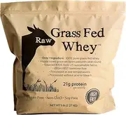 Raw Grass Fed Whey 5LB - Happy Healthy Cows, COLD PROCESSED Undenatured 100% Grass Fed Whey Protein Powder, GMO-Free + rBGH Free + Soy Free + Gluten Free, Unflavored, Unsweetened (5 LB BULK, 90 Serve)