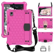 Hive SamSung Tablet Case For Sansung S6 10.5 (2019)/ S5E(2019)/Tab A7 (2020) Durable Stand Cover With Shoulder Strap-RoseBlack