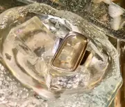 Genuine 925 Sterling Silver Large Lemon Quartz Gemstone Ring Size 11