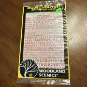 Woodland Scenics MG748 Dry Transfer Decals Numbers 45° USA Gothic Red All Scales