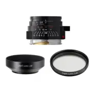 LIGHT LENS LAB M 50mm f/2 for Leica M w/ hood, filter set =Black=